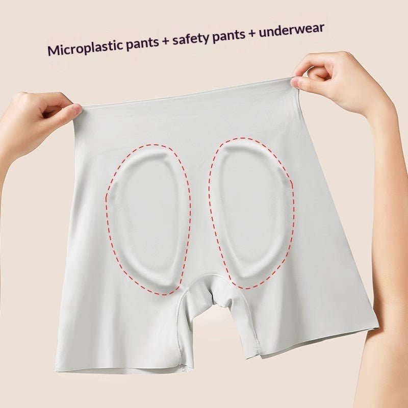 Shorts fuseau en soie glacée pour femmes à taille haute sans bords roulants - IVOIRART.COM