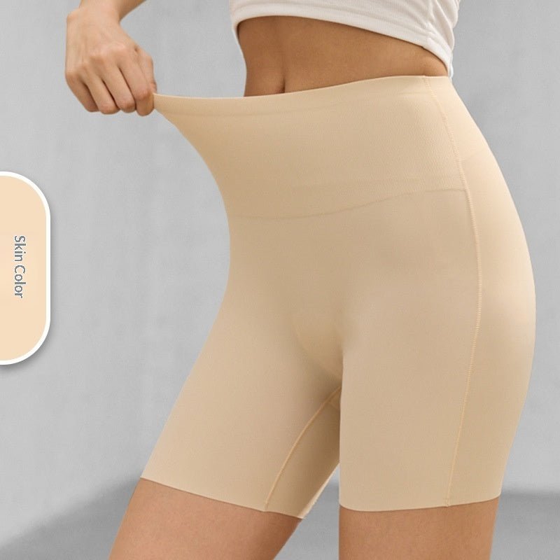 Shorts fuseau en soie glacée pour femmes à taille haute sans bords roulants - IVOIRART.COM