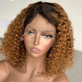 Side Part Bob Wavy Ombre Lace Wig - IVOIRART.COM