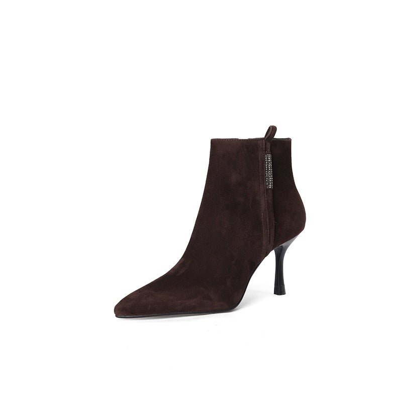 Side Zipper Rhinestone Women's Bare Elegant Woman Martin Boots - IVOIRART.COM