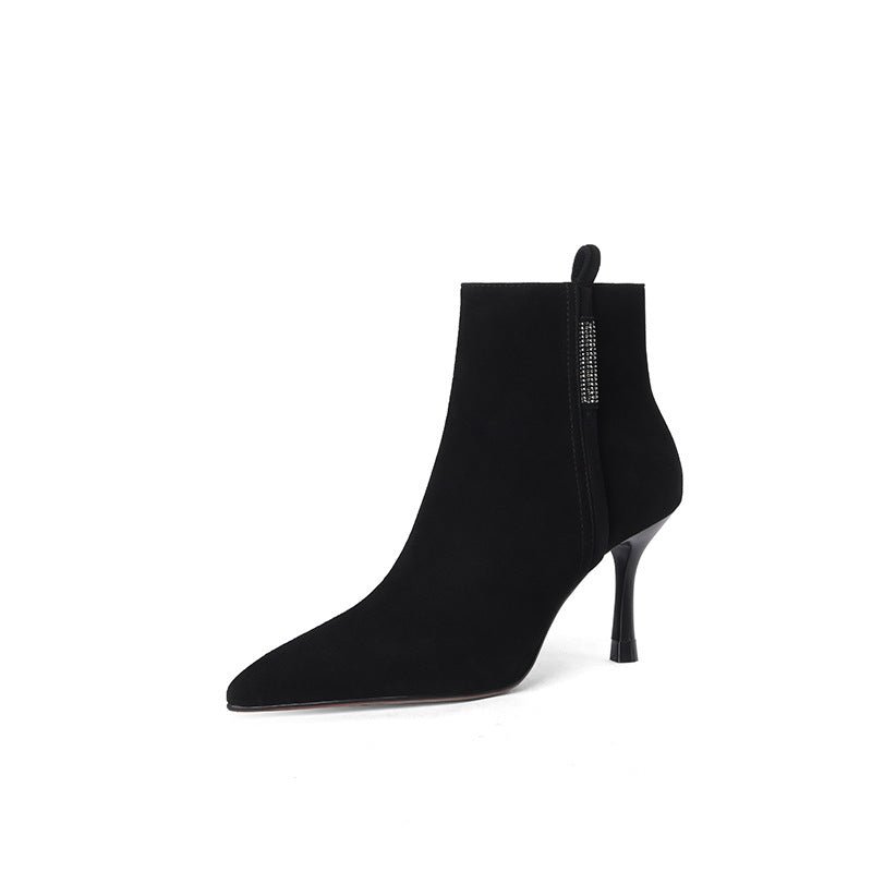 Side Zipper Rhinestone Women's Bare Elegant Woman Martin Boots - IVOIRART.COM