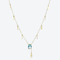 Silver Blue Diamond Fashion Necklace For Women - IVOIRART.COM