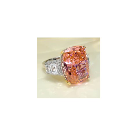 Silver High Carbon Diamond Ice Crushing Cut Fat Ring - IVOIRART.COM
