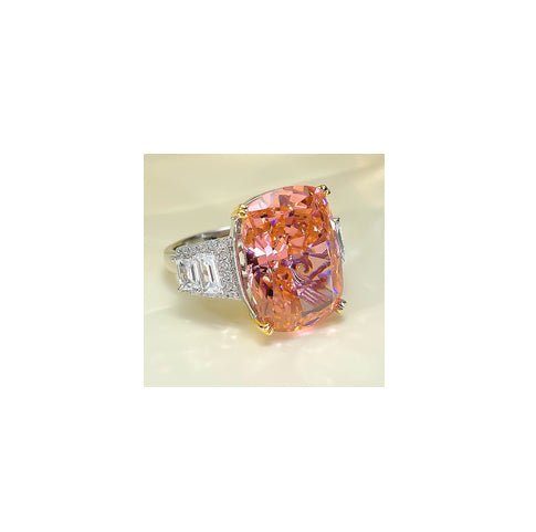Silver High Carbon Diamond Ice Crushing Cut Fat Ring - IVOIRART.COM