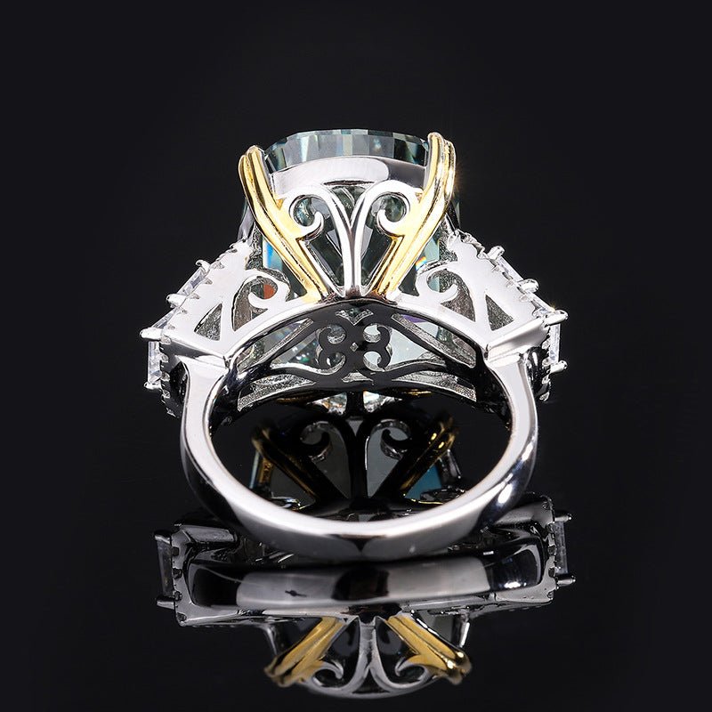 Silver High Carbon Diamond Ice Crushing Cut Fat Ring - IVOIRART.COM