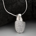 Simple Entire Sterling Silver Diamond-studded Necklace Women - IVOIRART.COM