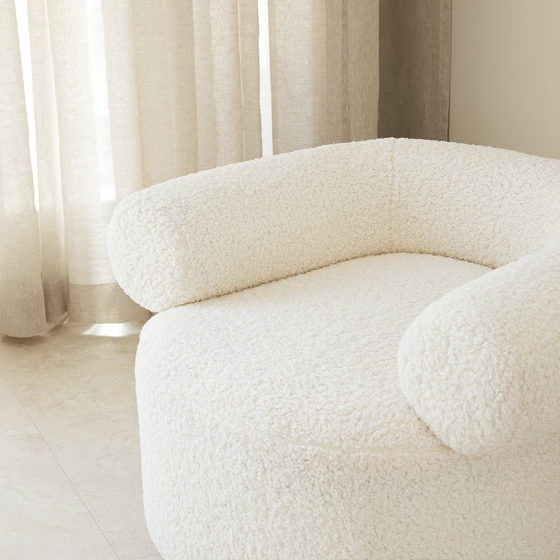 Simple Style Lamb Velvet Sofa Chair - IVOIRART.COM