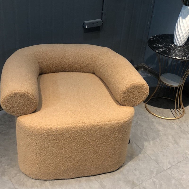 Simple Style Lamb Velvet Sofa Chair - IVOIRART.COM