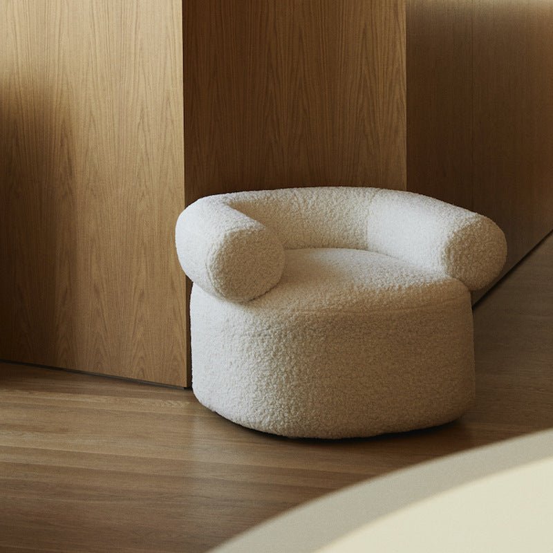 Simple Style Lamb Velvet Sofa Chair - IVOIRART.COM