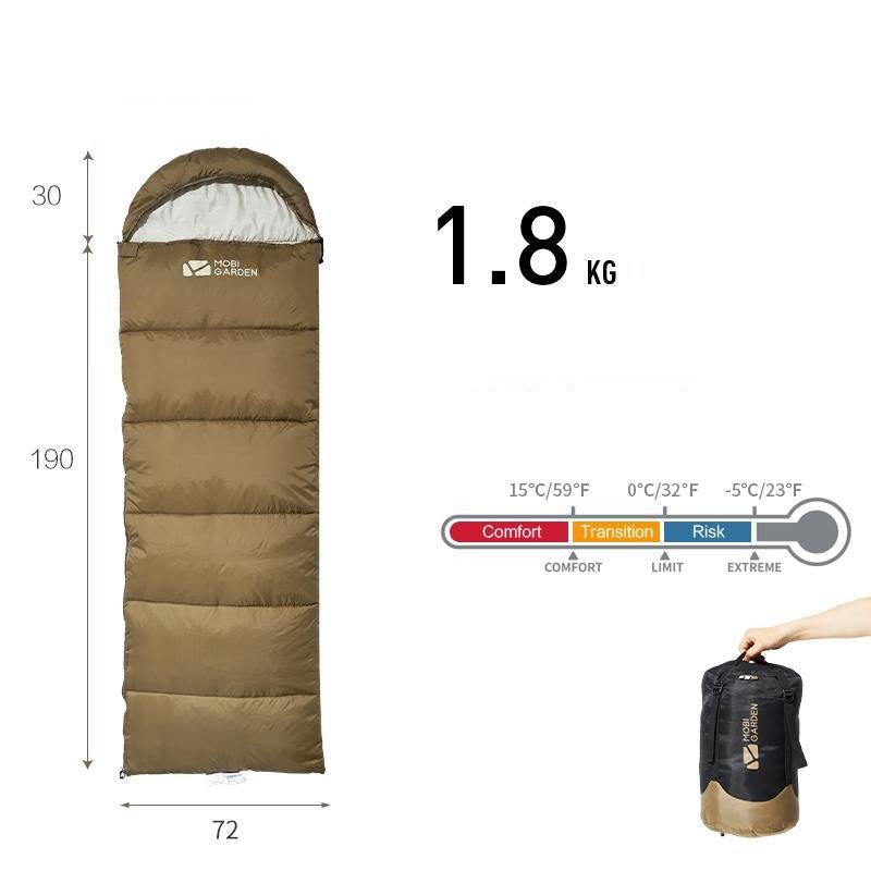 Sleeping Bag Mummy Outdoor Camping Thickened In Winter - IVOIRART.COM