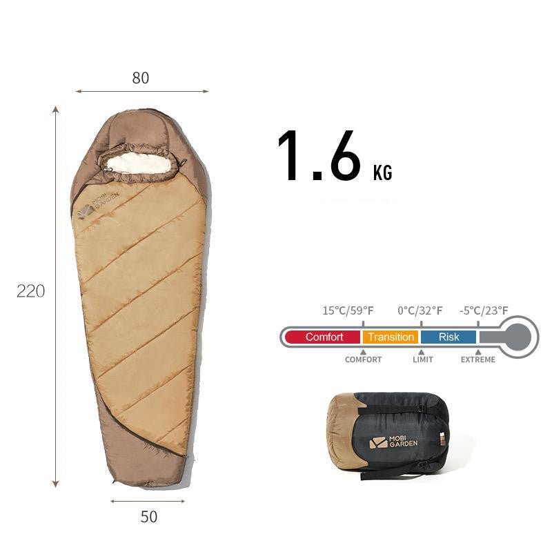 Sleeping Bag Mummy Outdoor Camping Thickened In Winter - IVOIRART.COM