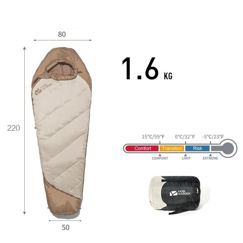 Sleeping Bag Mummy Outdoor Camping Thickened In Winter - IVOIRART.COM