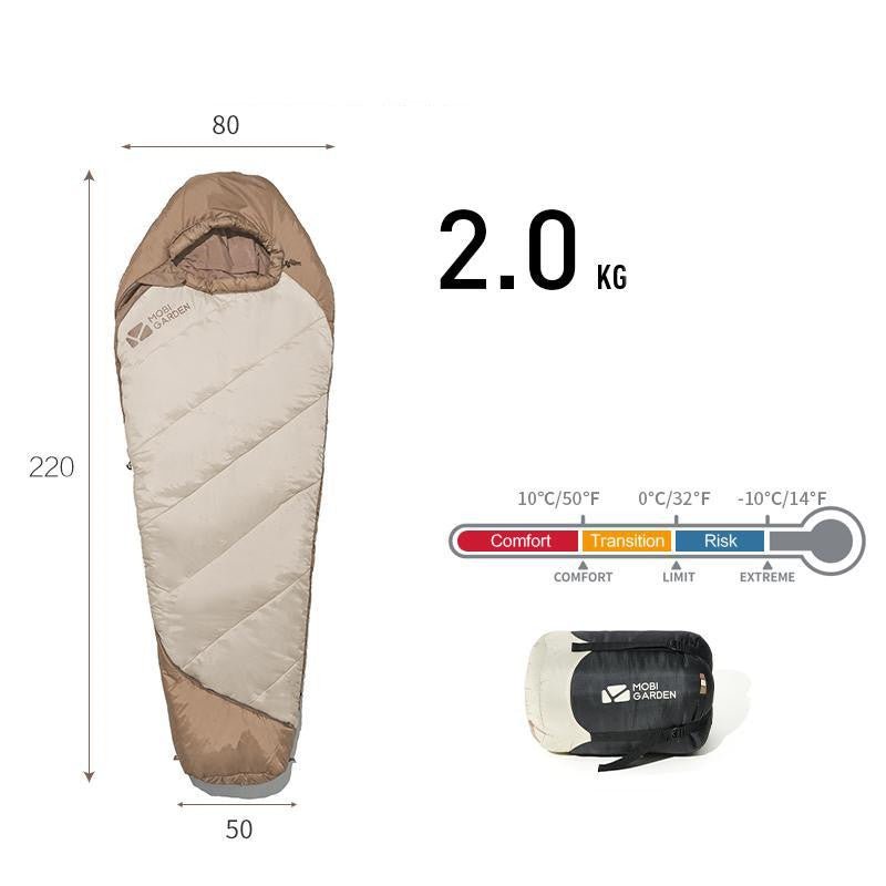 Sleeping Bag Mummy Outdoor Camping Thickened In Winter - IVOIRART.COM