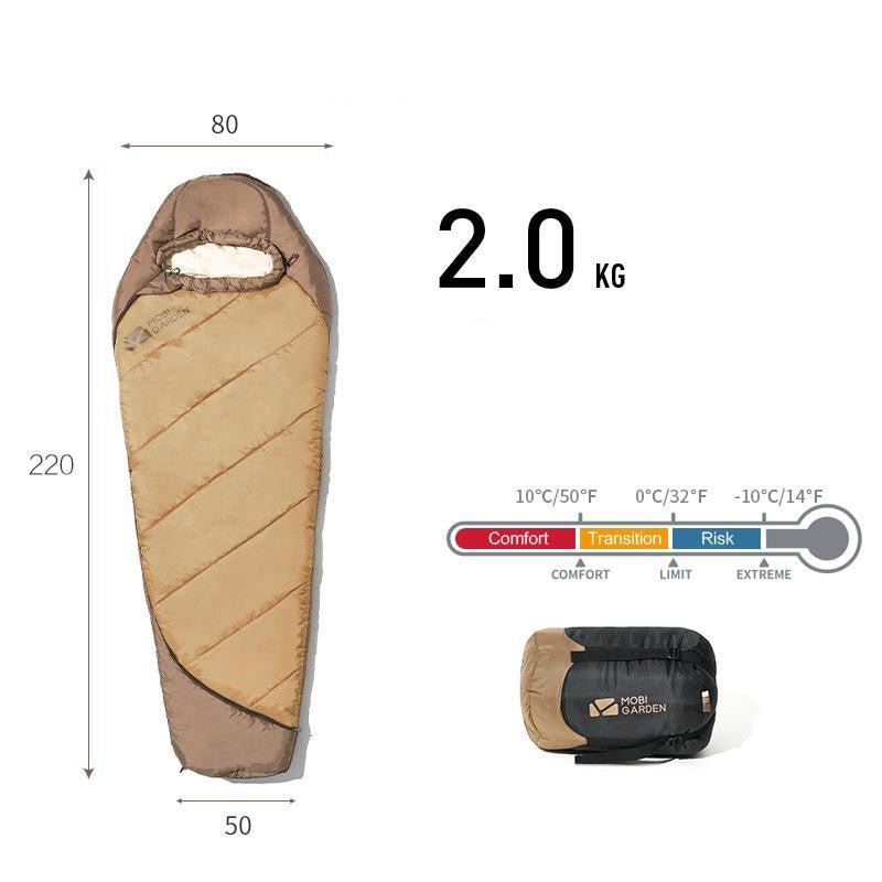 Sleeping Bag Mummy Outdoor Camping Thickened In Winter - IVOIRART.COM