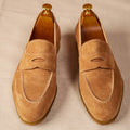Slip-on Brown Suede Leather Shoes - IVOIRART.COM
