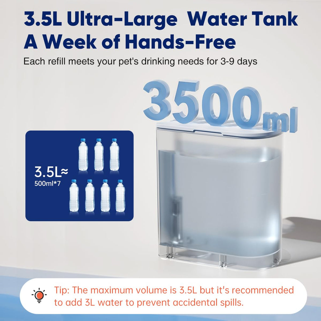 Smart Cat Water Dispenser - Stainless Steel Water Bowl, Upgraded Self-Refill Cat Water Fountain Automatic Water Dispenser Water Feeder For Cats & Small Animals, 3.5L 118.4oz - IVOIRART.COM