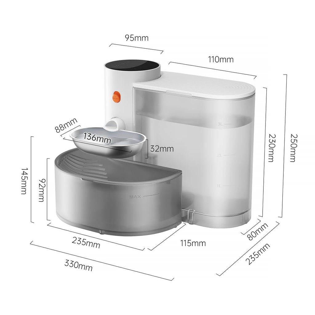 Smart Cat Water Dispenser - Stainless Steel Water Bowl, Upgraded Self-Refill Cat Water Fountain Automatic Water Dispenser Water Feeder For Cats & Small Animals, 3.5L 118.4oz - IVOIRART.COM