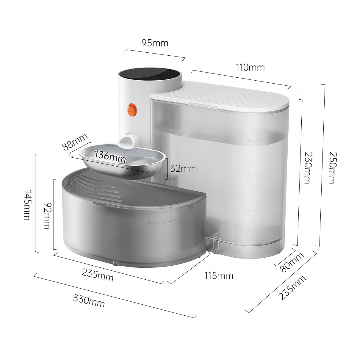 Smart Cat Water Dispenser - Stainless Steel Water Bowl, Upgraded Self-Refill Cat Water Fountain Automatic Water Dispenser Water Feeder For Cats & Small Animals, 3.5L 118.4oz - IVOIRART.COM