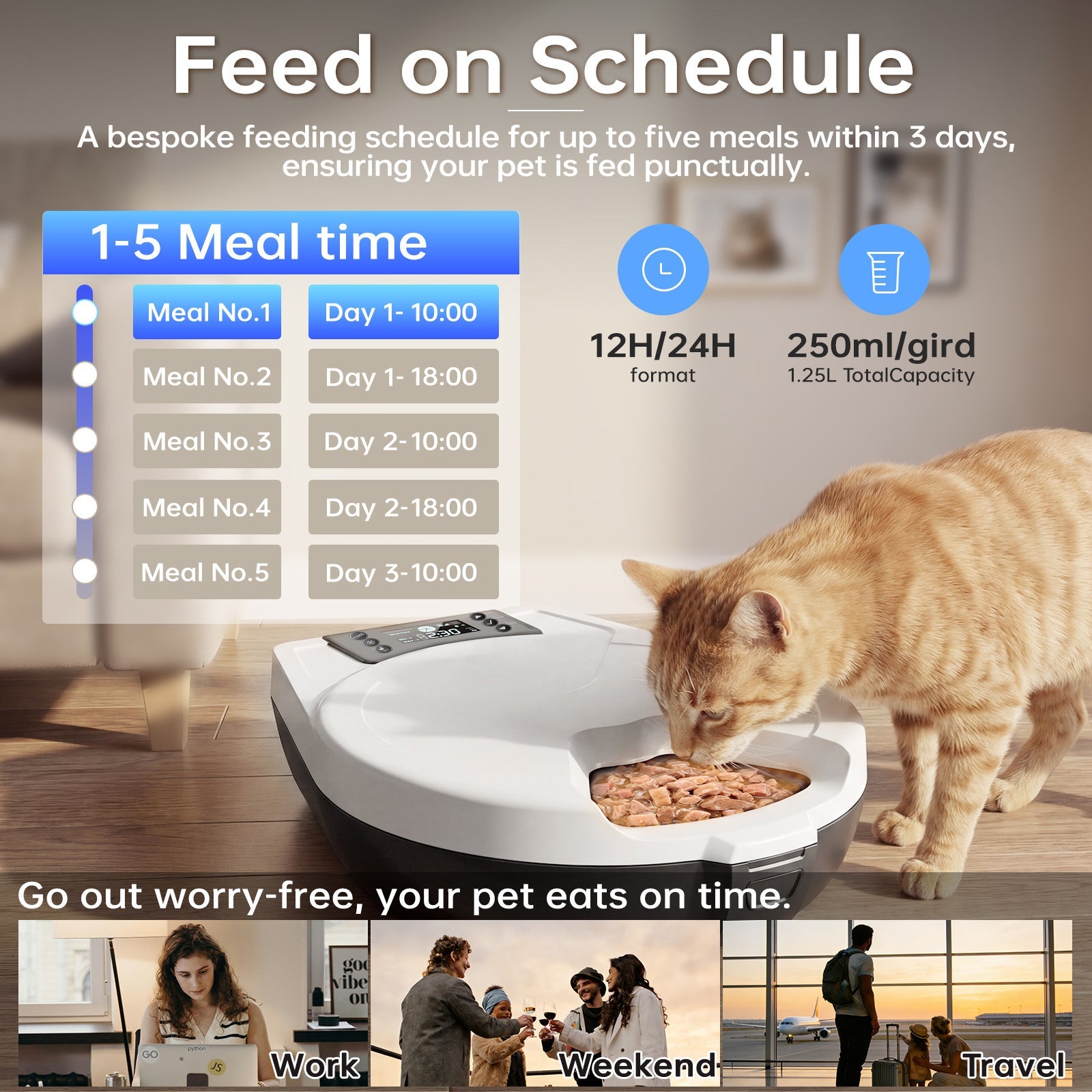 Smart Pet Feeder Automatic Timer For Cats Small Dogs Keeps Raw Or Wet Food Fresh For 3 Days - IVOIRART.COM