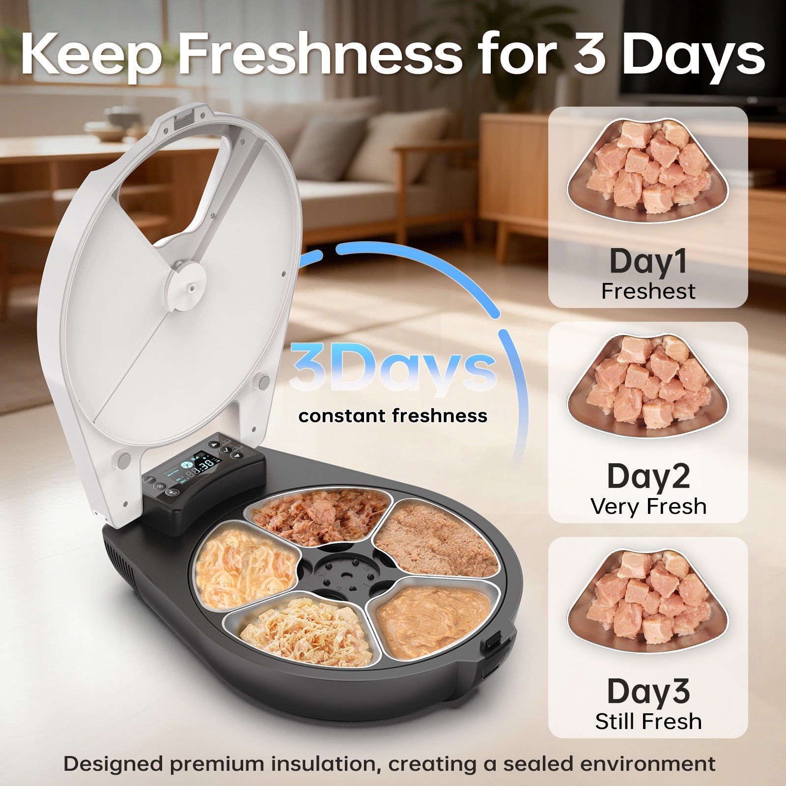 Smart Pet Feeder Automatic Timer For Cats Small Dogs Keeps Raw Or Wet Food Fresh For 3 Days - IVOIRART.COM