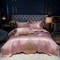 Solid Embroidered Satin Cotton Sheet - IVOIRART.COM
