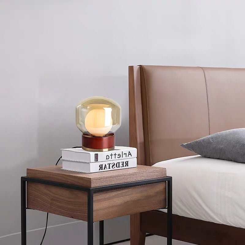 Solid Wood Study Desk Lamp Glass - IVOIRART.COM