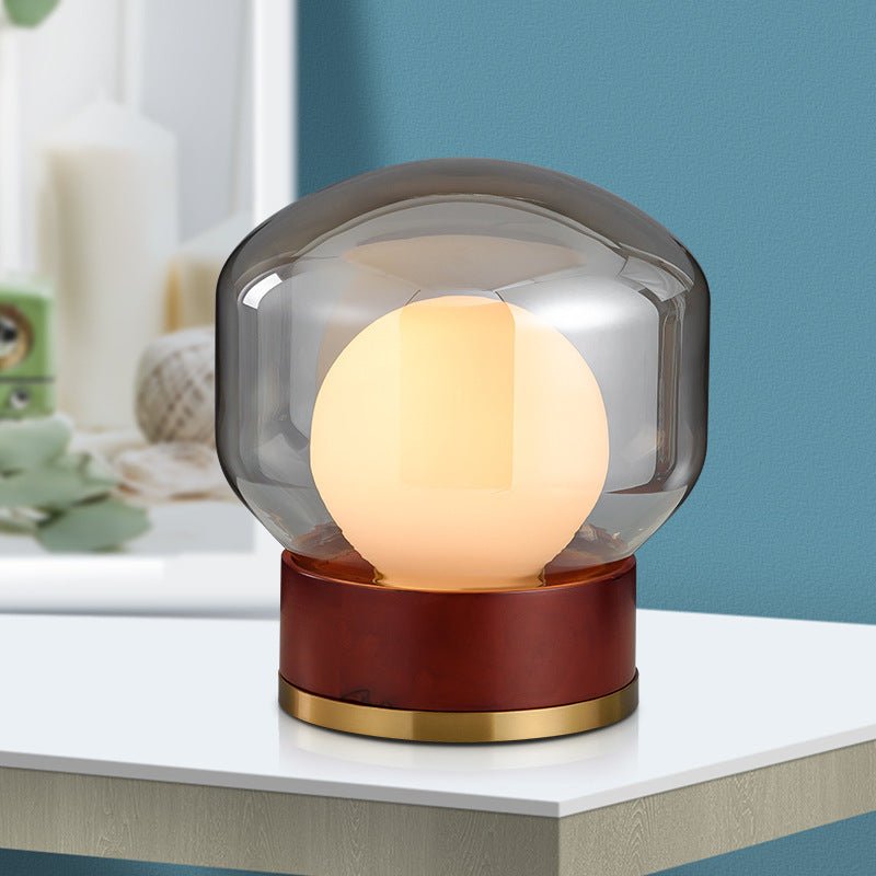 Solid Wood Study Desk Lamp Glass - IVOIRART.COM