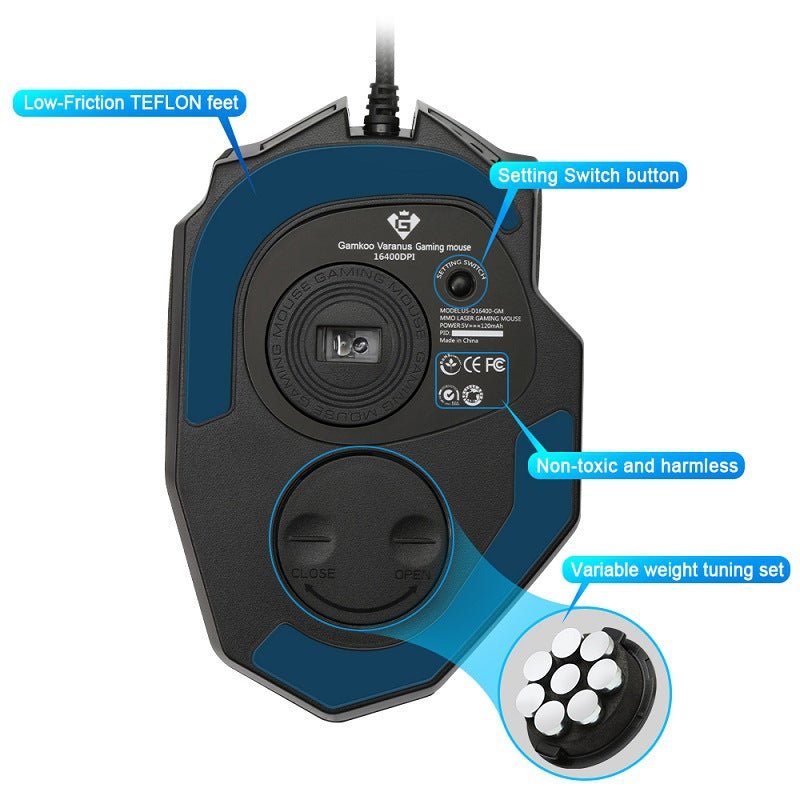 Souris de jeu avec rétroéclairage RGB, 18 boutons programmables, 16 400 DPI - IVOIRART.COM