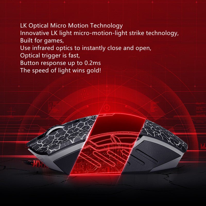 Souris de jeu filaire e-sport avec 8 touches programmables et capteur optique - IVOIRART.COM