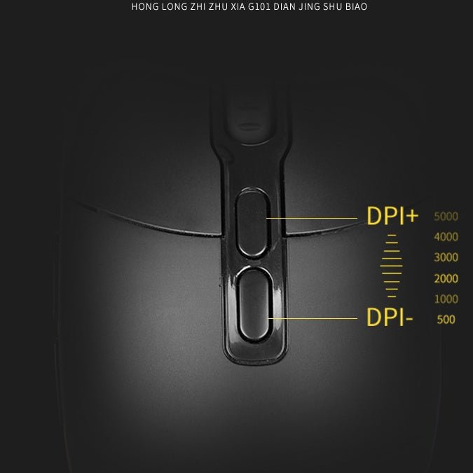 Souris de jeu filaire ergonomique noire avec 9 boutons, 5000 dpi et câble USB de 1,8 m - IVOIRART.COM