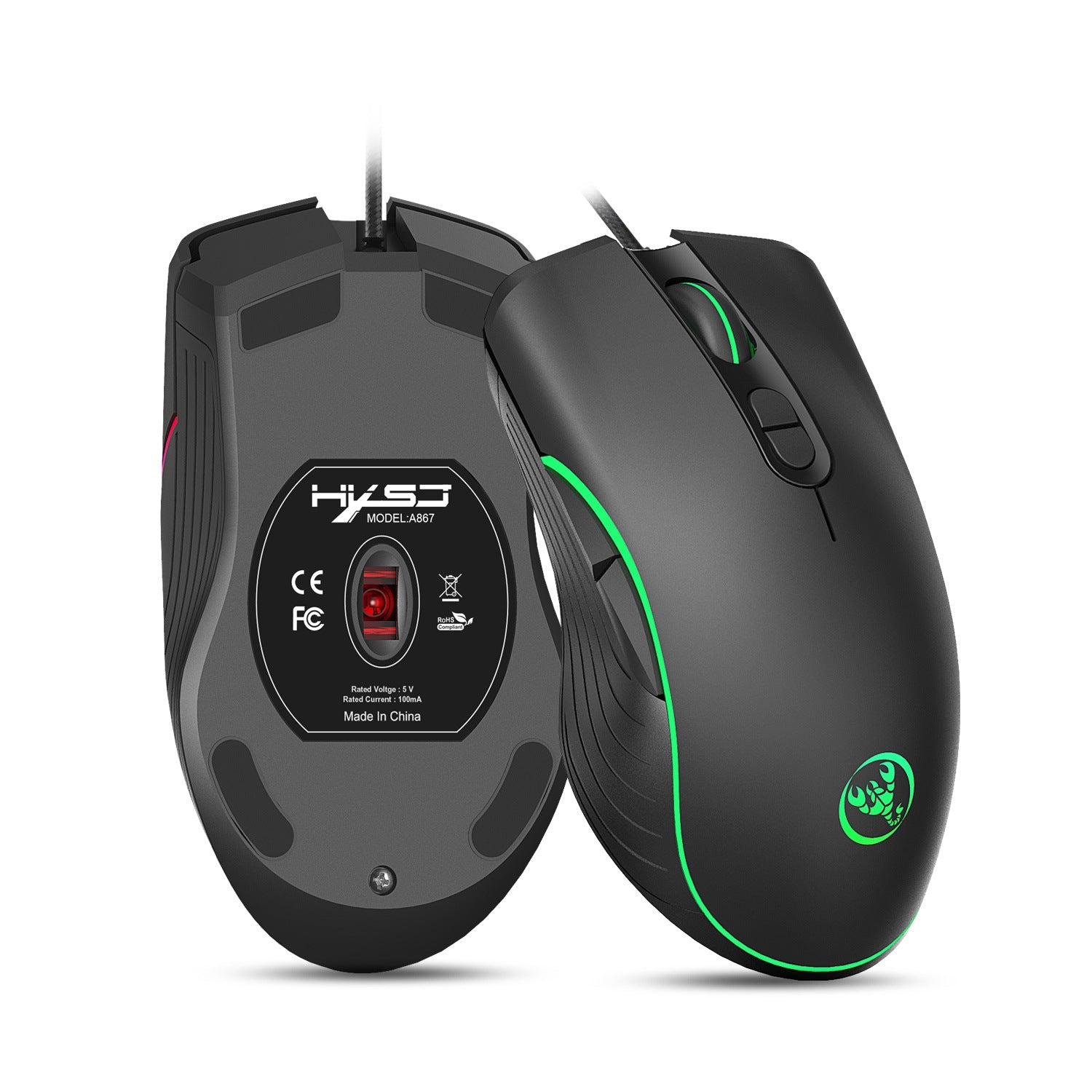 Souris de Jeu Filaire Lumineuse Ergonomique avec 7 Boutons et Résolution 6400 dpi - IVOIRART.COM