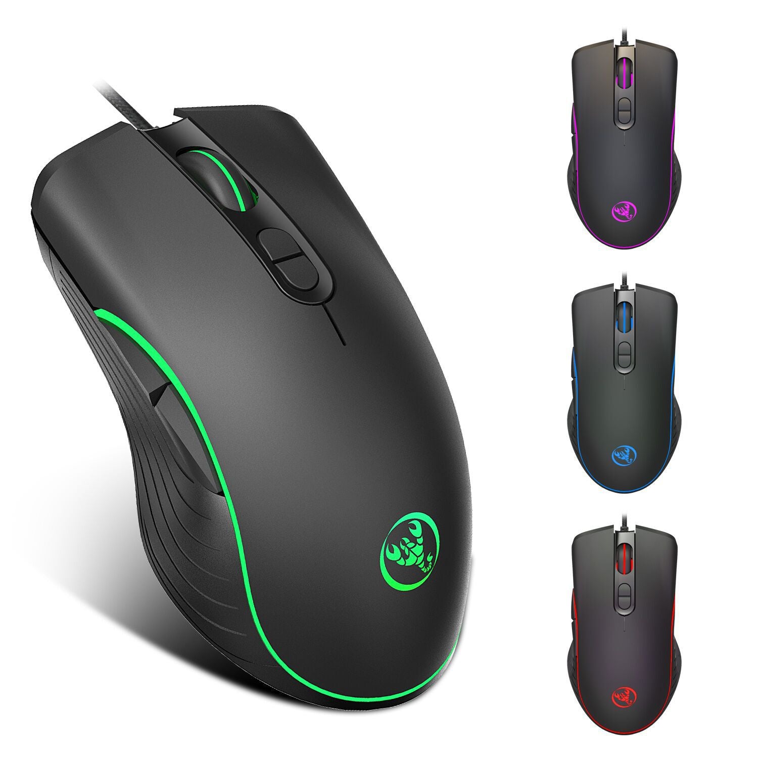 Souris de Jeu Filaire Lumineuse Ergonomique avec 7 Boutons et Résolution 6400 dpi - IVOIRART.COM