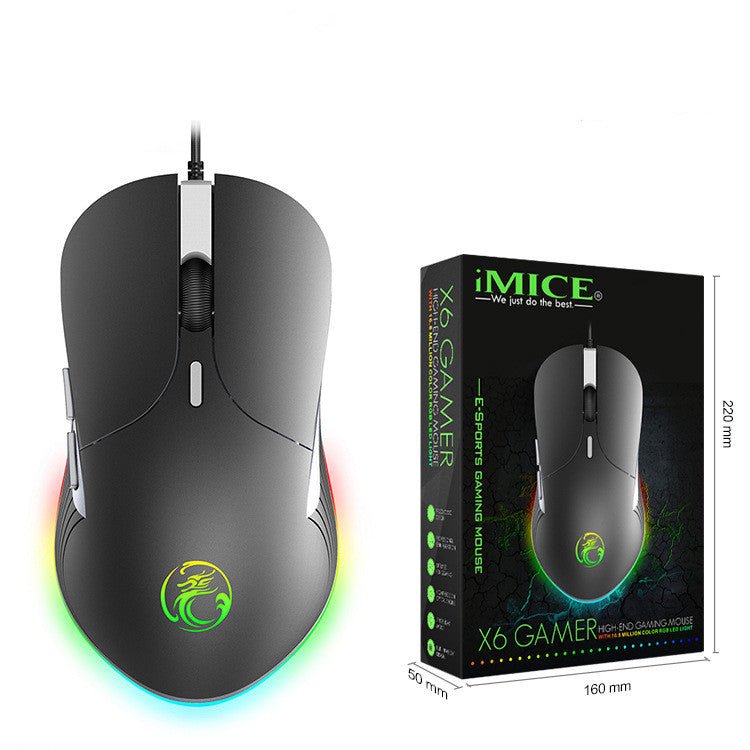 Souris de Jeu LED Ergonomique 6400 DPI USB - Souris Filaire Haute Performance - IVOIRART.COM