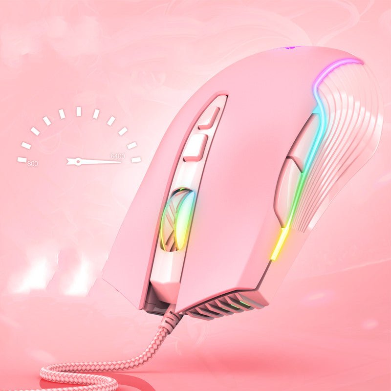 Souris Filaire Mécanique de Jeu pour Streamer Ordinateur Portable Bureau 6400DPI - IVOIRART.COM