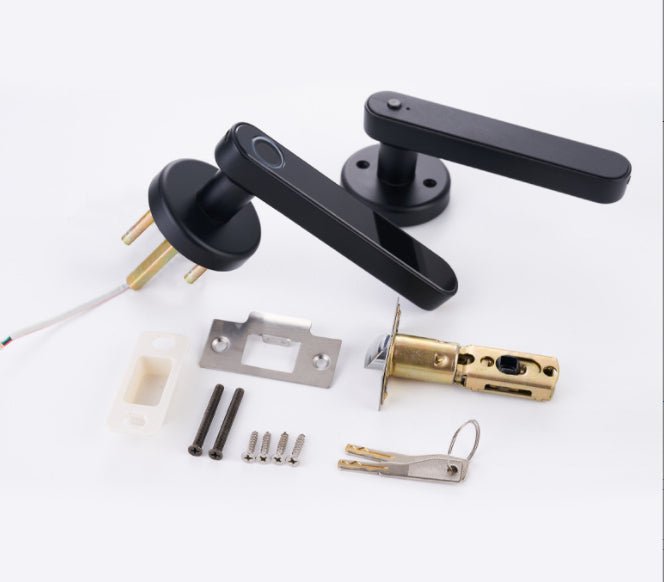 Spherical Fingerprint Wooden Door Lock - IVOIRART.COM