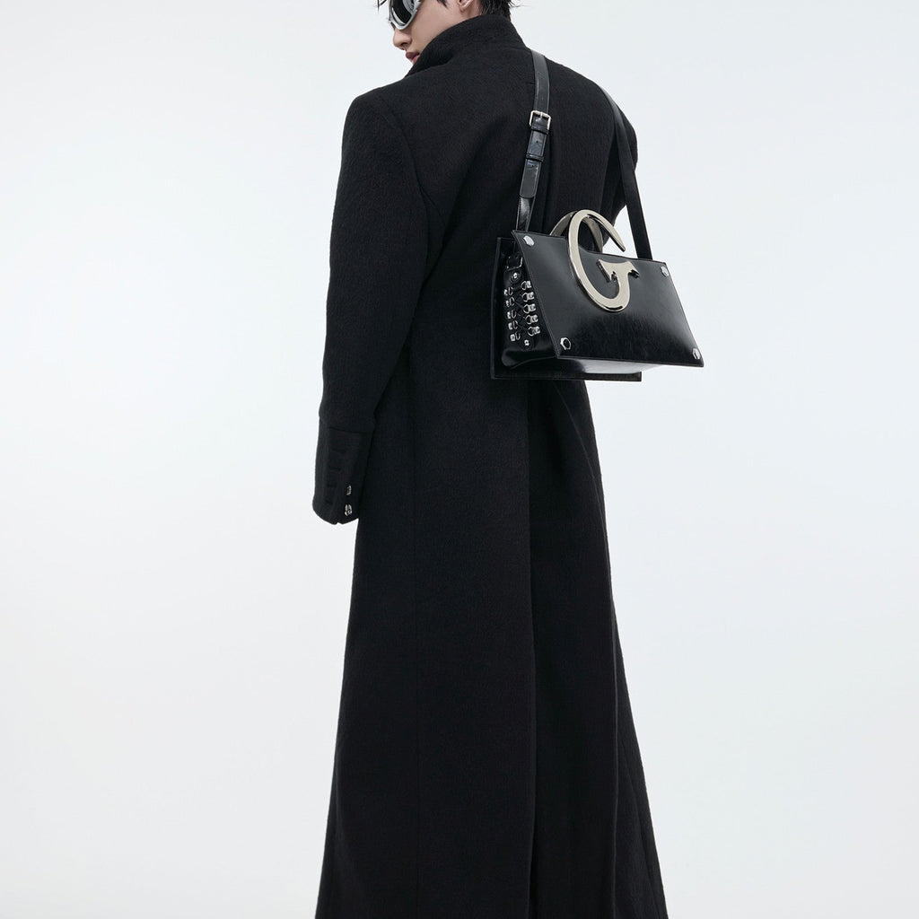 Stand Collar Profile Woolen Coat Heavy Long Below The Knee Woolen Coat - IVOIRART.COM
