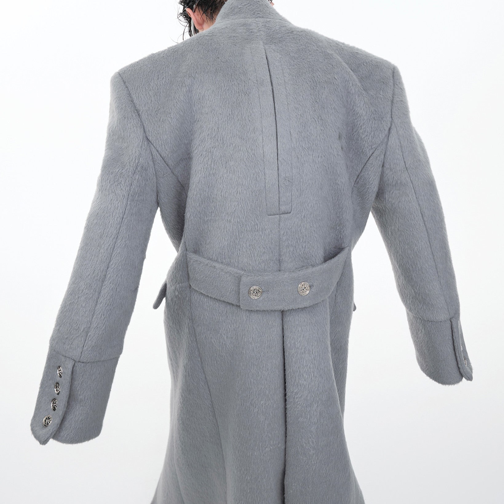 Stand Collar Profile Woolen Coat Heavy Long Below The Knee Woolen Coat - IVOIRART.COM