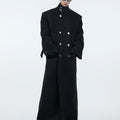 Stand Collar Profile Woolen Coat Heavy Long Below The Knee Woolen Coat - IVOIRART.COM