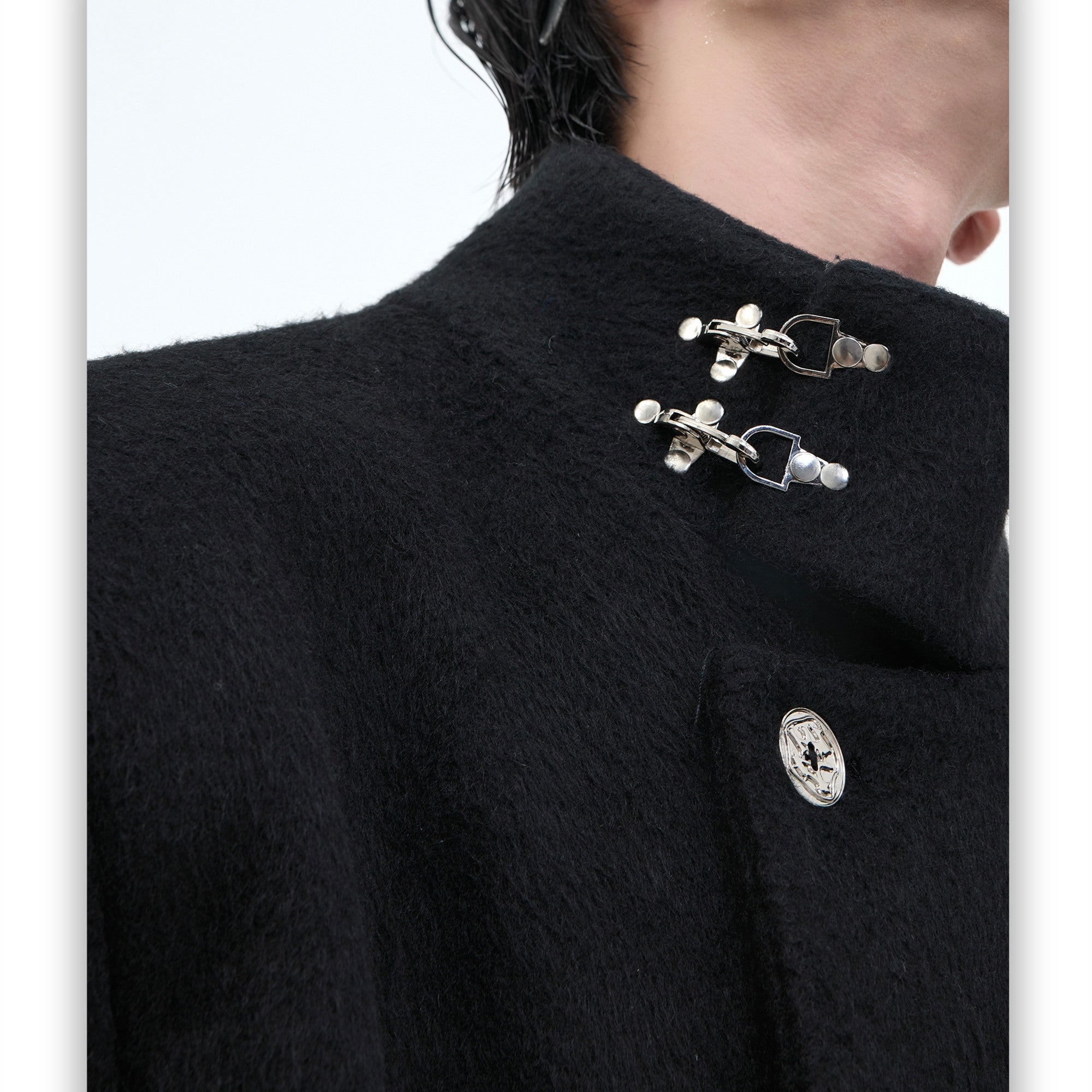 Stand Collar Profile Woolen Coat Heavy Long Below The Knee Woolen Coat - IVOIRART.COM