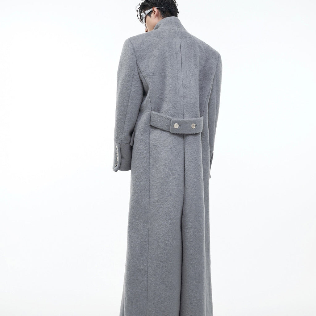 Stand Collar Profile Woolen Coat Heavy Long Below The Knee Woolen Coat - IVOIRART.COM
