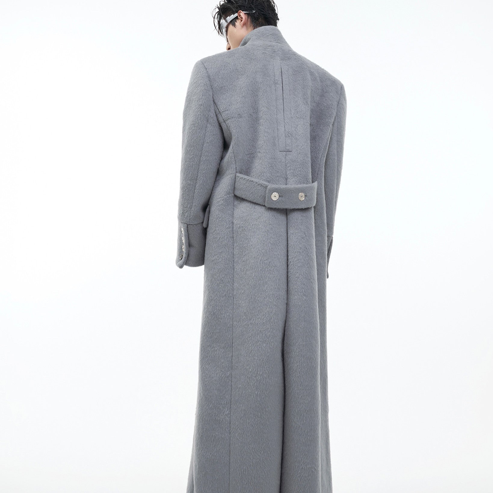 Stand Collar Profile Woolen Coat Heavy Long Below The Knee Woolen Coat - IVOIRART.COM