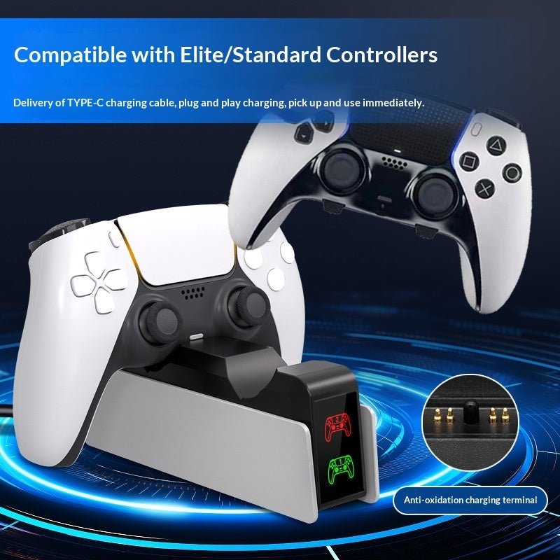 Station de Charge Double pour Manettes PS5 — Recharge Rapide, USB Inclus NoirXL+ - IVOIRART.COM