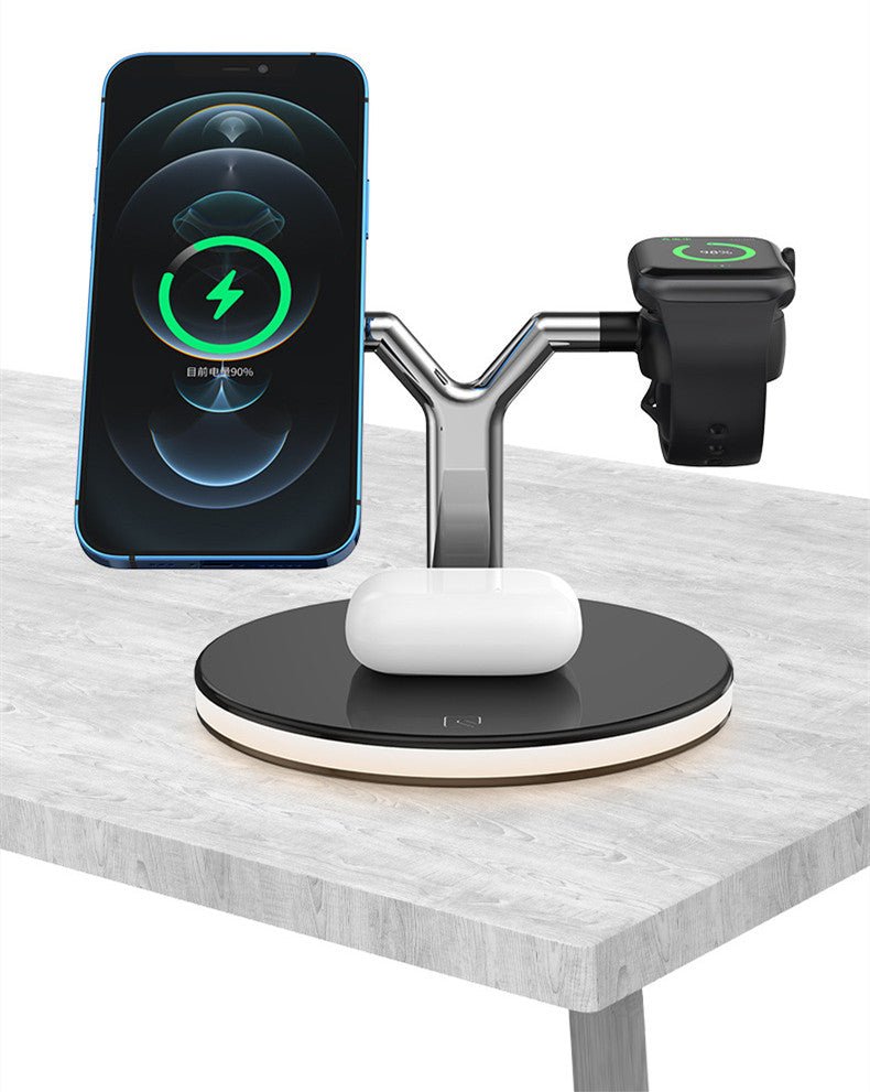 Station de charge magnétique 3 en 1 sans fil 15W rapide support montre écouteurs Pro - IVOIRART.COM