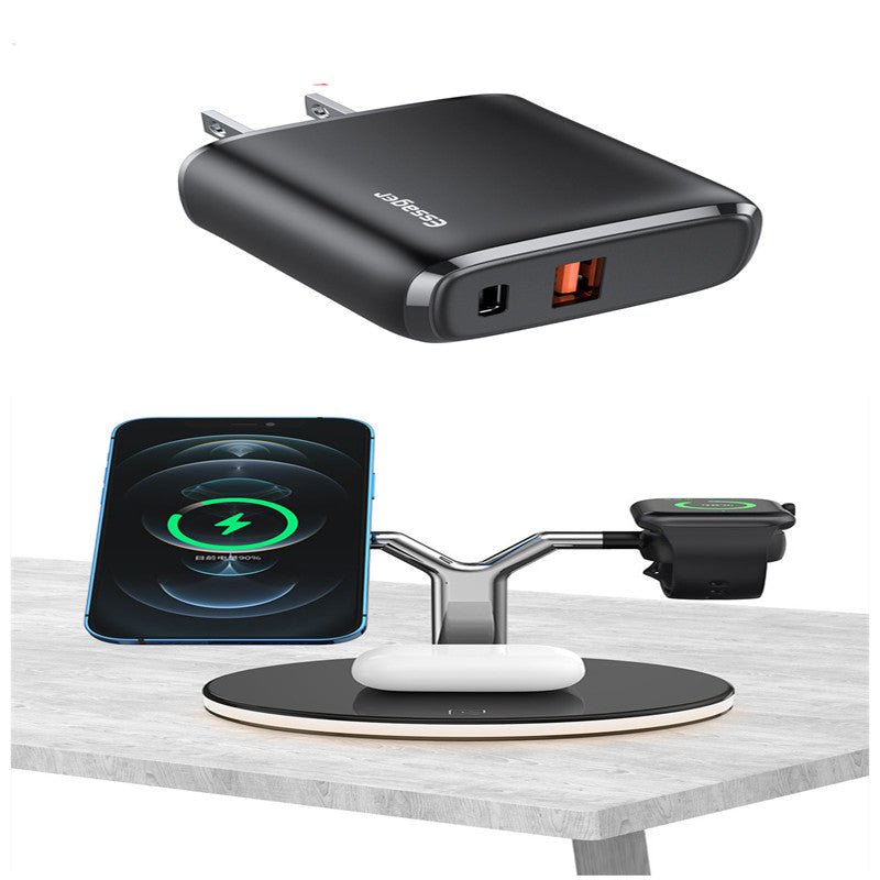 Station de charge magnétique 3 en 1 sans fil 15W rapide support montre écouteurs Pro - IVOIRART.COM