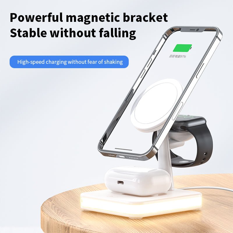 Station de charge magnétique sans fil 4 en 1 avec support et charge rapide - IVOIRART.COM
