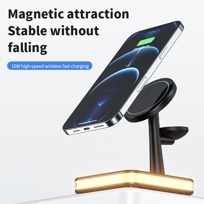 Station de charge magnétique sans fil 4 en 1 avec support et charge rapide - IVOIRART.COM