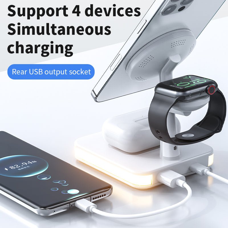 Station de charge magnétique sans fil 4 en 1 avec support et charge rapide - IVOIRART.COM