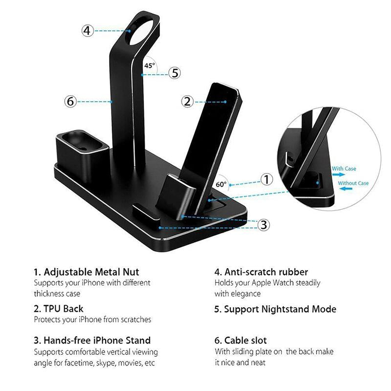 Station de Charge Multifonction 4 en 1 pour AirPods et Autres Appareils Sans Fil - IVOIRART.COM