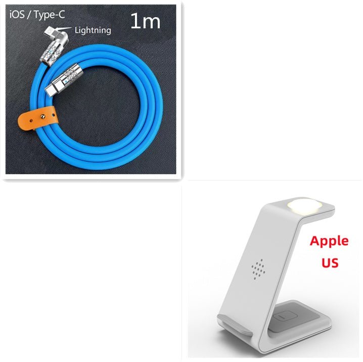 Station de Charge Rapide 3 - en - 1 avec Support sans Fil pour Téléphone - IVOIRART.COM