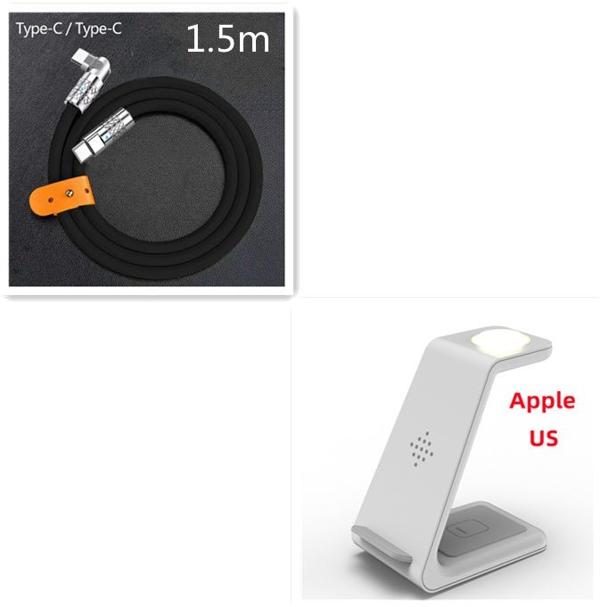 Station de Charge Rapide 3 - en - 1 avec Support sans Fil pour Téléphone - IVOIRART.COM